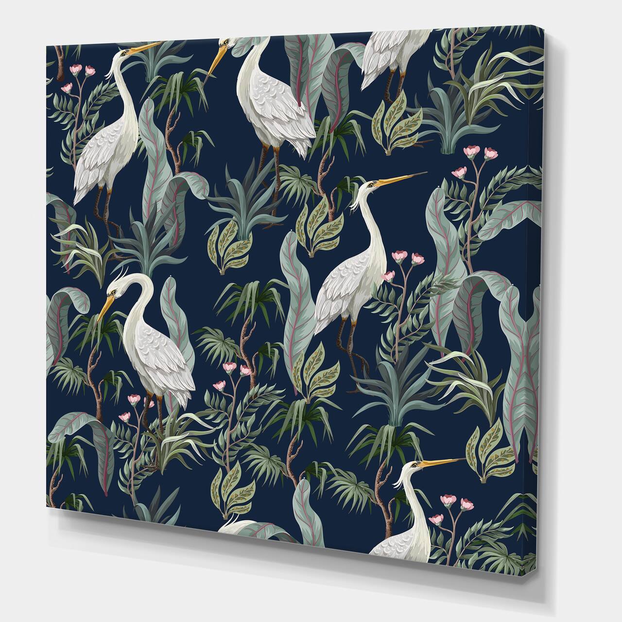 Designart - Chinoiserie With Birds and Peonies VII - Traditional Canvas Wall Art Print